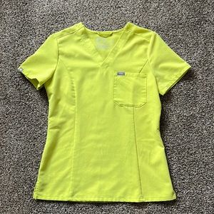Figs slim fit catarina scrub top citrine